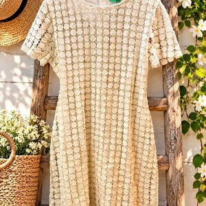 Dip Women's Cream and White Dress